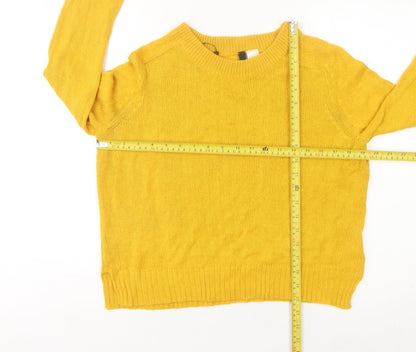 Womens UK Size 8 H&M Yellow Pullover Jumper