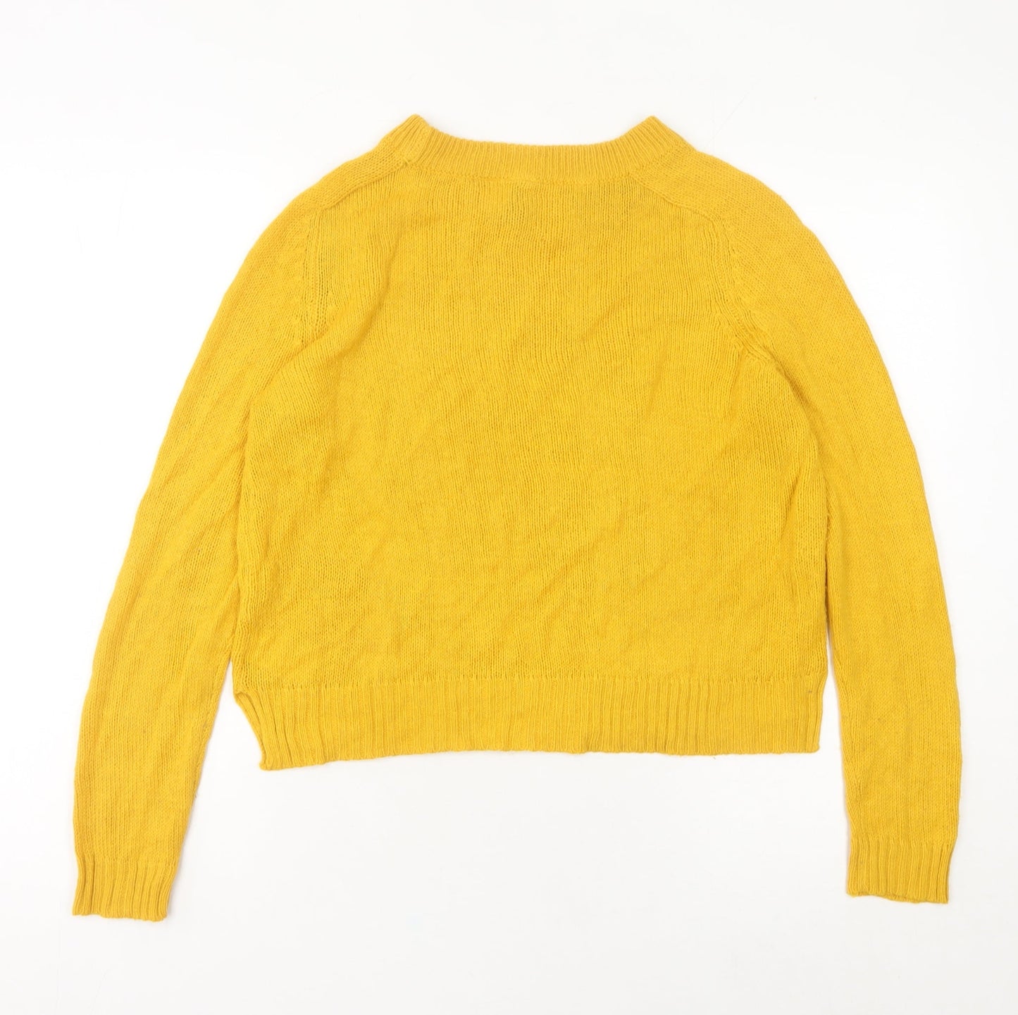 Womens UK Size 8 H&M Yellow Pullover Jumper