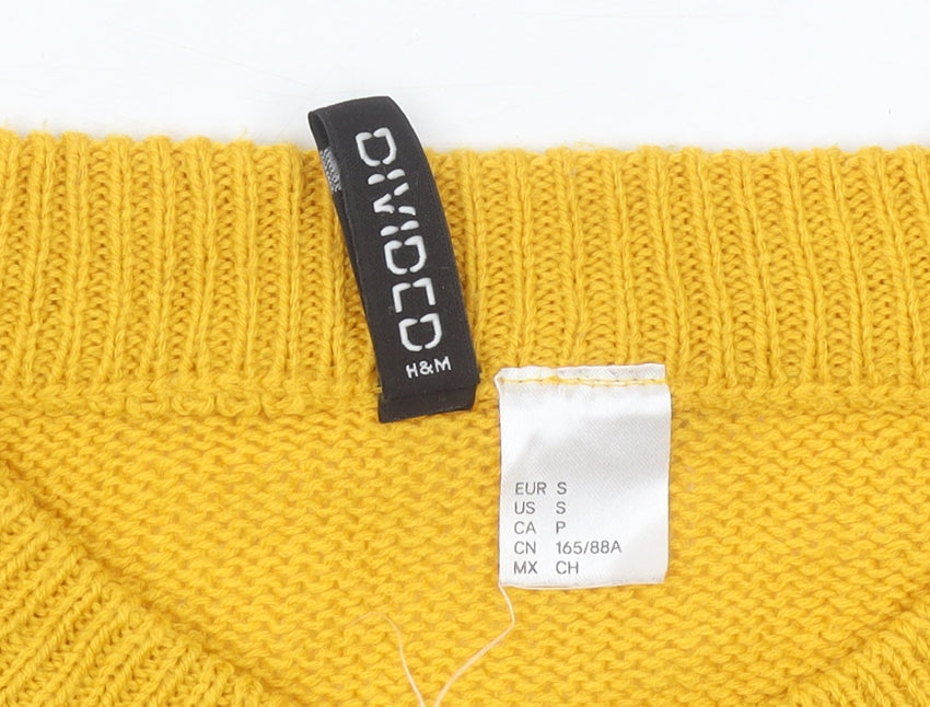 Womens UK Size 8 H&M Yellow Pullover Jumper