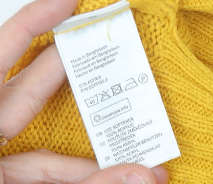 Womens UK Size 8 H&M Yellow Pullover Jumper