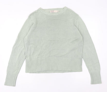 EWM Women's Green Size 18 Crew Neck Cotton Pullover Jumper