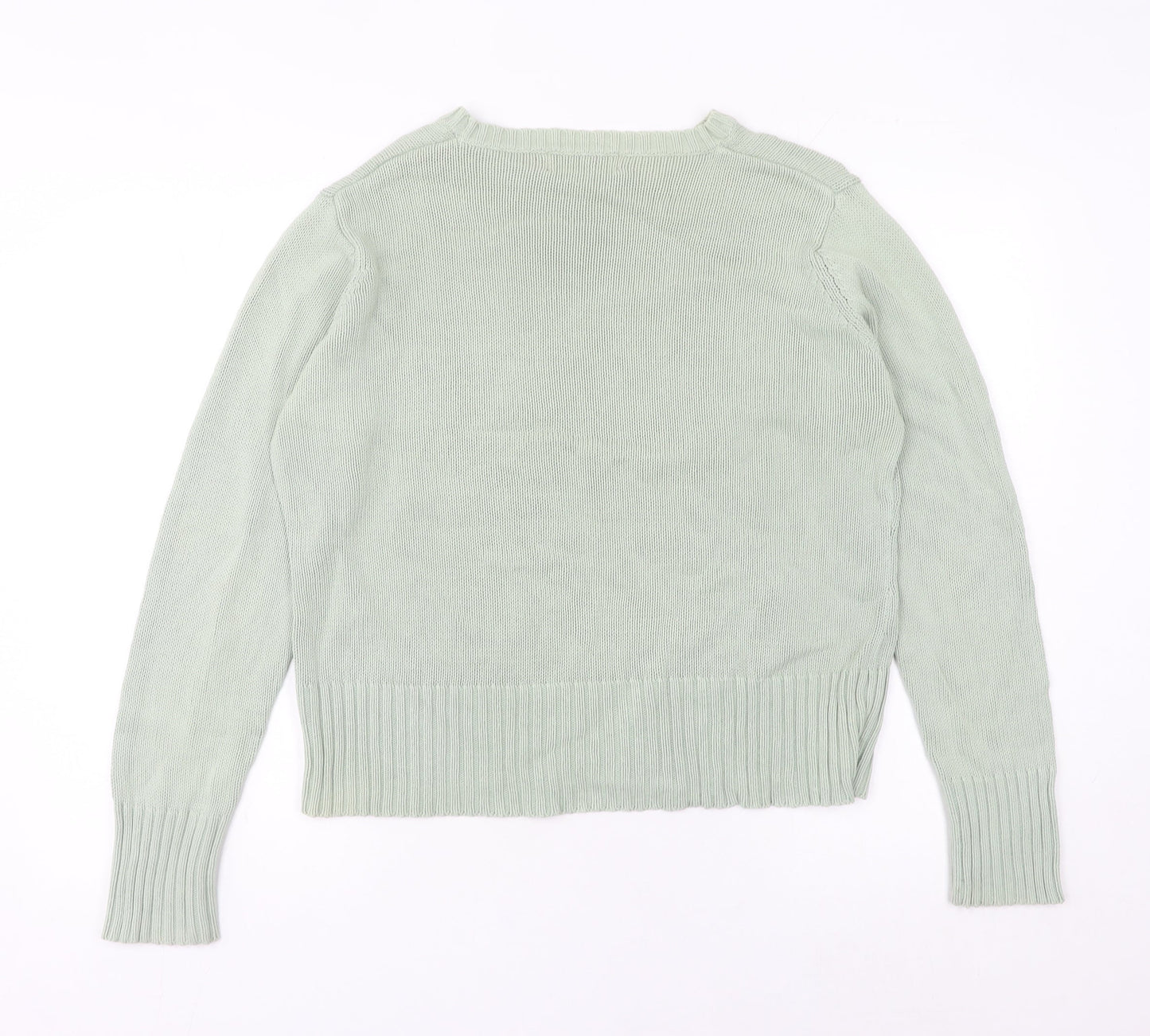 EWM Women's Green Size 18 Crew Neck Cotton Pullover Jumper