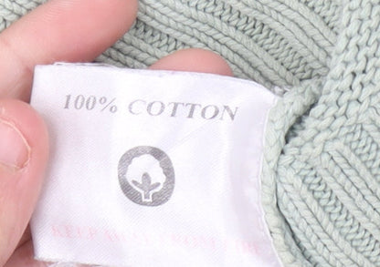 EWM Women's Green Size 18 Crew Neck Cotton Pullover Jumper