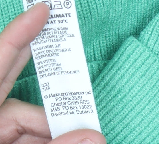 Marks and Spencer Women’s Green Midi Pencil Skirt Size L Elastic Waist Stretch