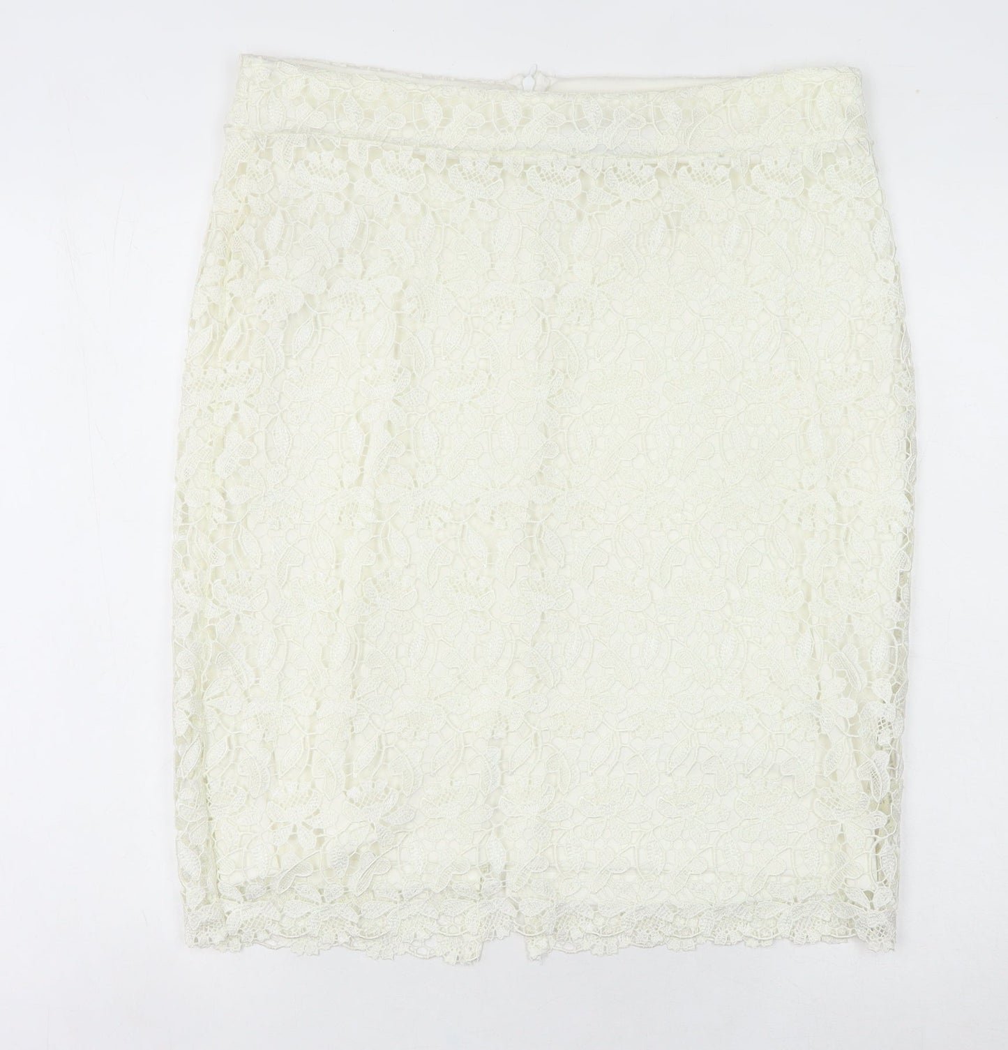 Matalan Ivory Lace Pencil Skirt Women’s Size 16 Knee Length Formal Wear