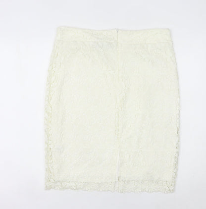 Matalan Ivory Lace Pencil Skirt Women’s Size 16 Knee Length Formal Wear