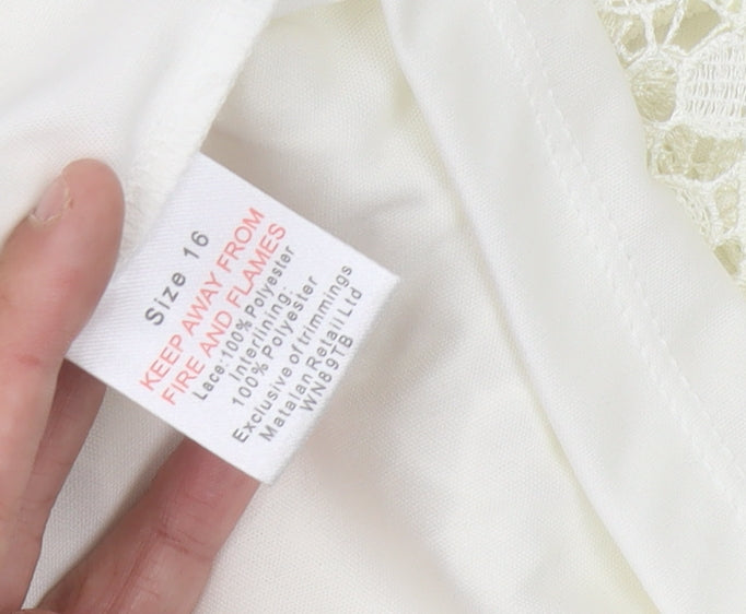 Matalan Ivory Lace Pencil Skirt Women’s Size 16 Knee Length Formal Wear