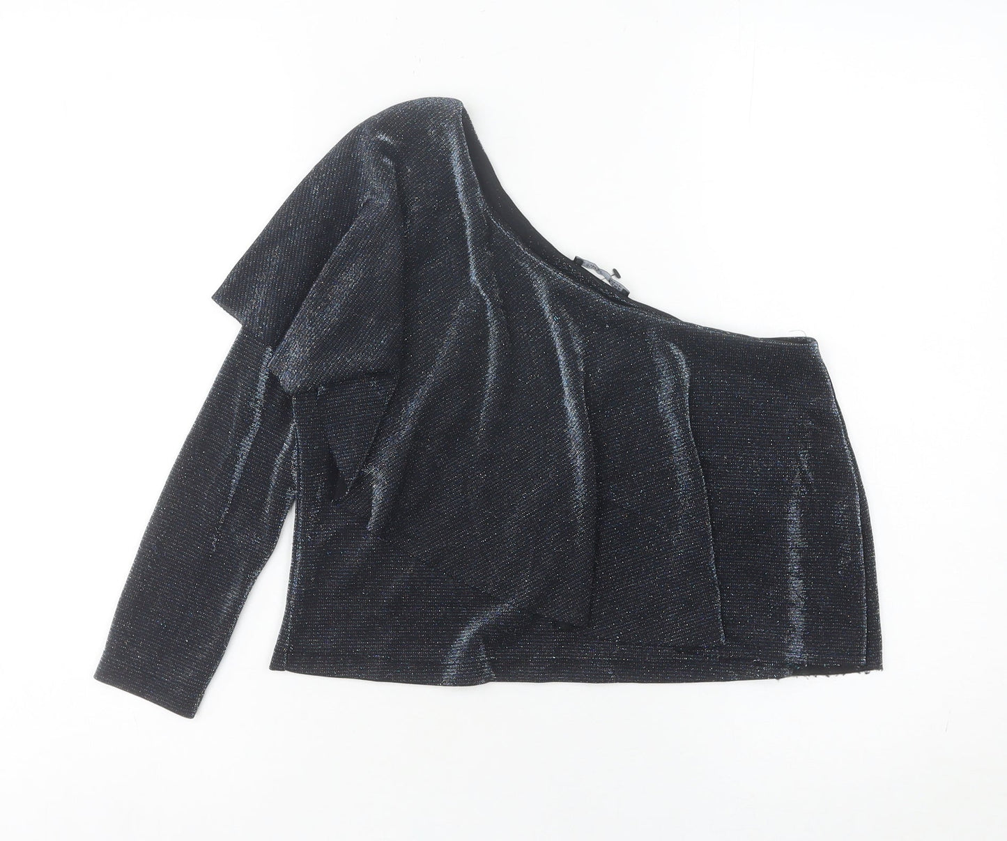 Womens UK Size S Zara Black Cropped Blouse