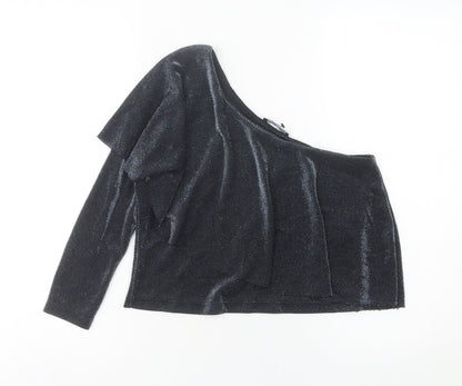 Womens UK Size S Zara Black Cropped Blouse