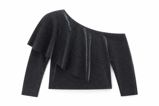 Womens UK Size S Zara Black Cropped Blouse