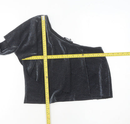 Womens UK Size S Zara Black Cropped Blouse
