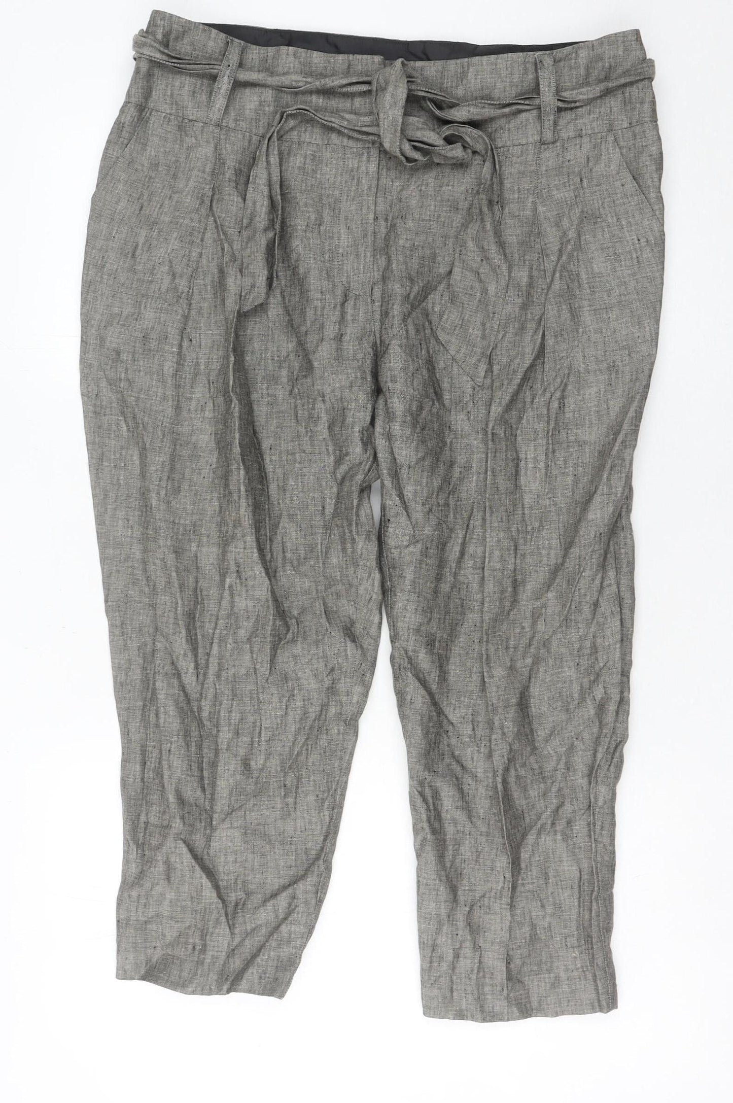 Womens UK Size 16 Marks and Spencer Regular Fit Casual Travel Grey Trousers