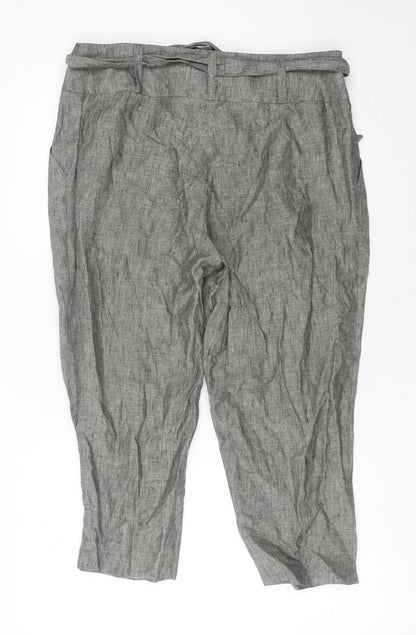 Womens UK Size 16 Marks and Spencer Regular Fit Casual Travel Grey Trousers
