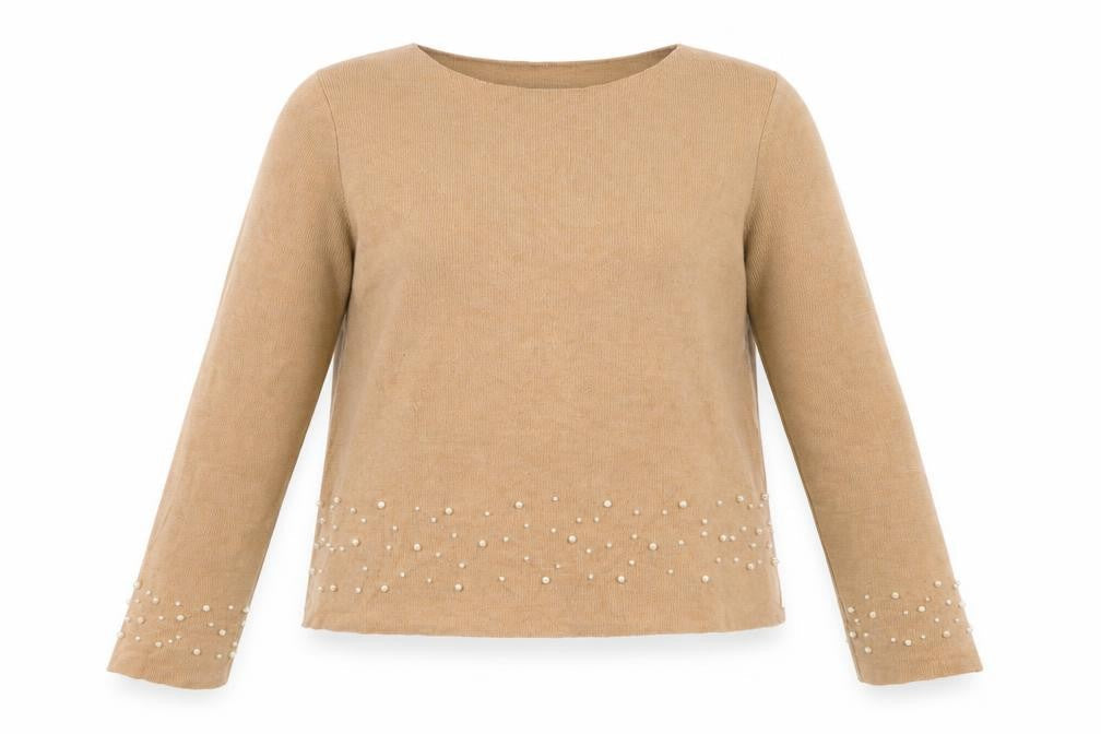 Womens UK Size 12 Zara Trafaluc Beige Pullover Jumper