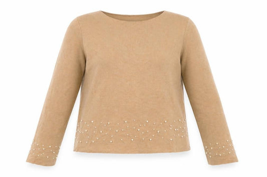Womens UK Size 12 Zara Trafaluc Beige Pullover Jumper