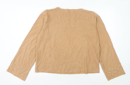 Womens UK Size 12 Zara Trafaluc Beige Pullover Jumper