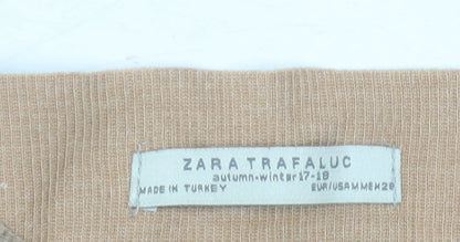 Womens UK Size 12 Zara Trafaluc Beige Pullover Jumper