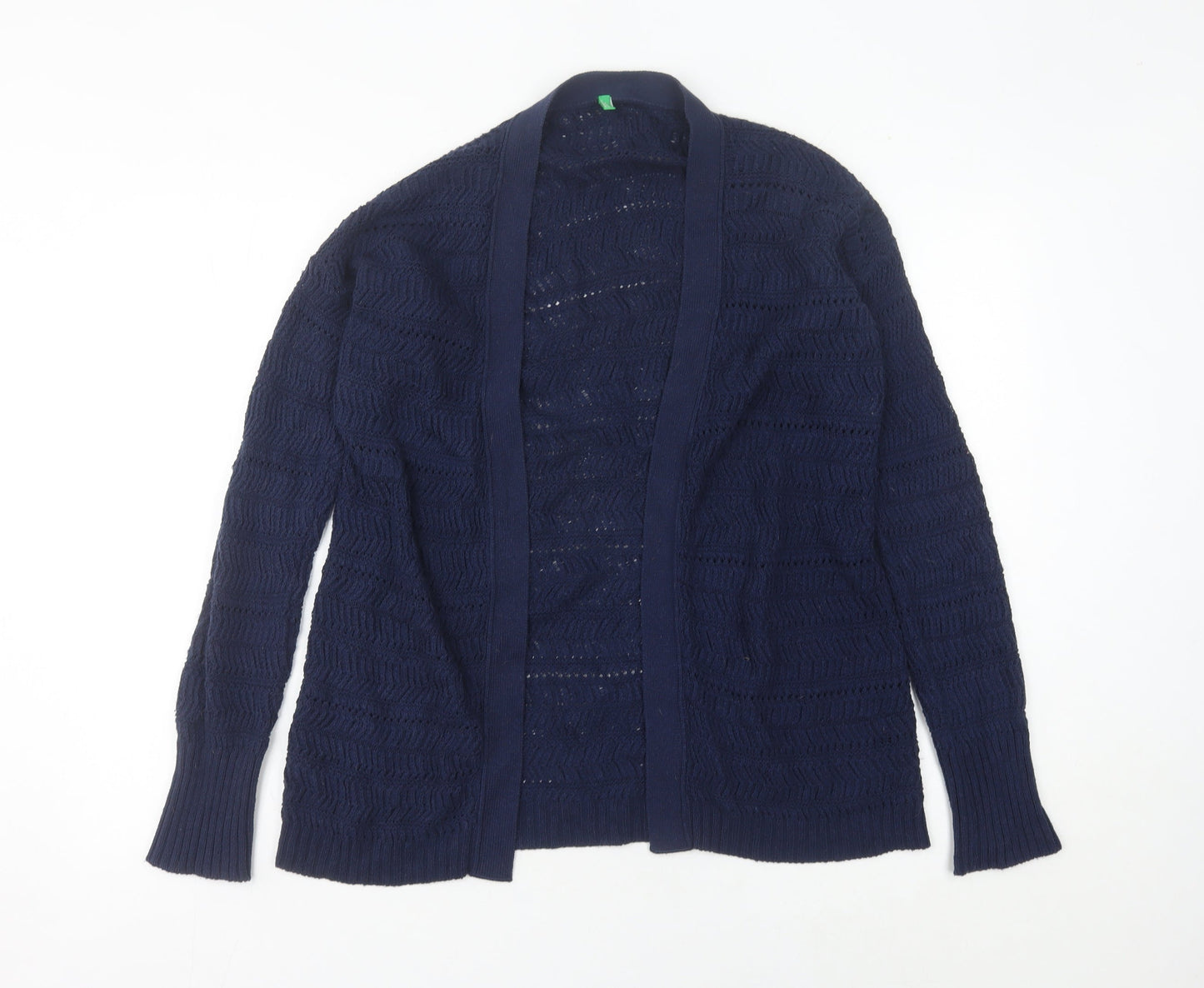 Womens UK Size S United Colors of Benetton Blue Cardigan Jumper