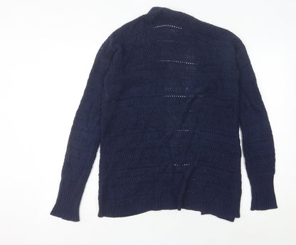 Womens UK Size S United Colors of Benetton Blue Cardigan Jumper