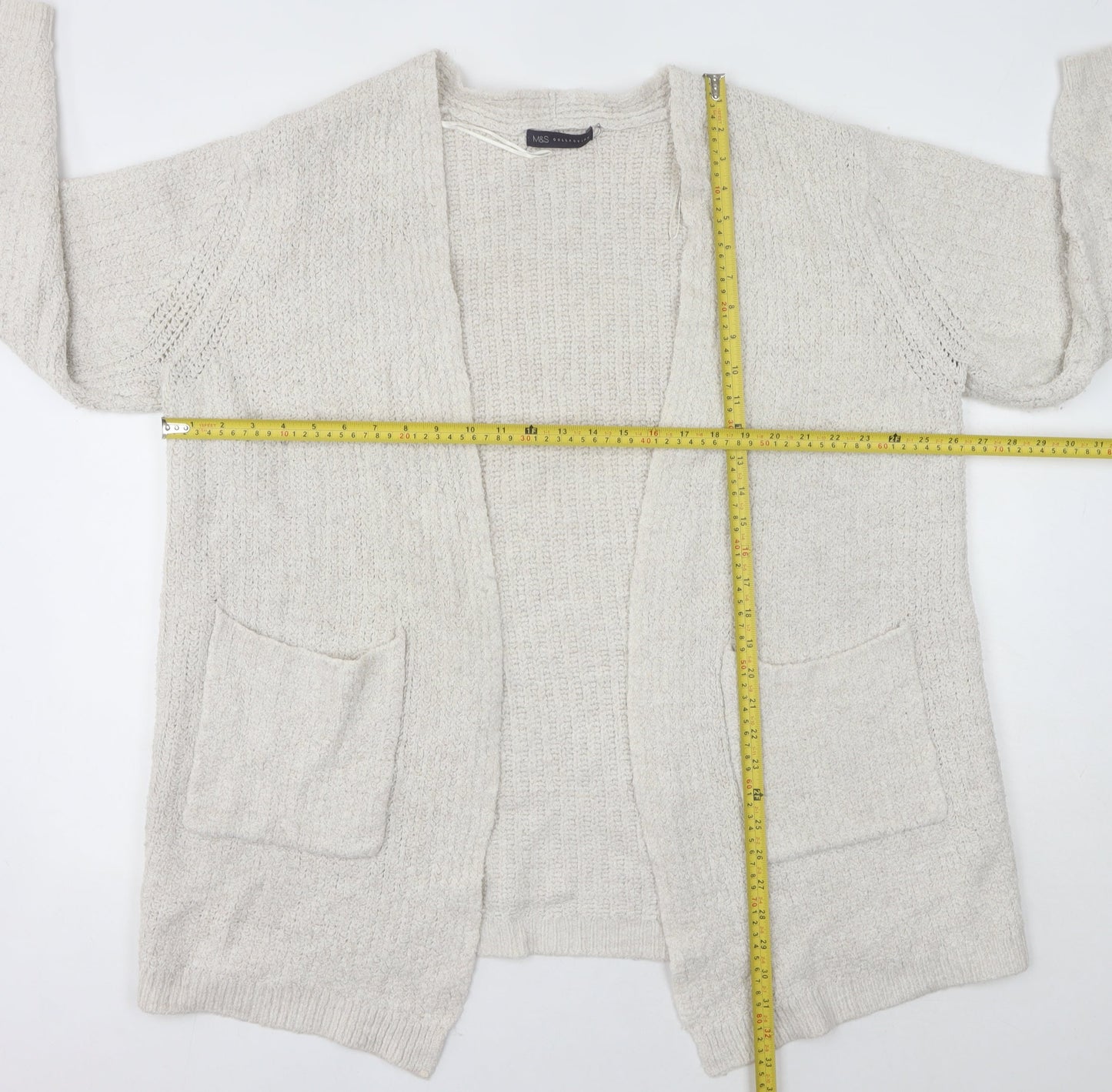 Womens UK Size L Marks and Spencer Beige Cardigan Jumper