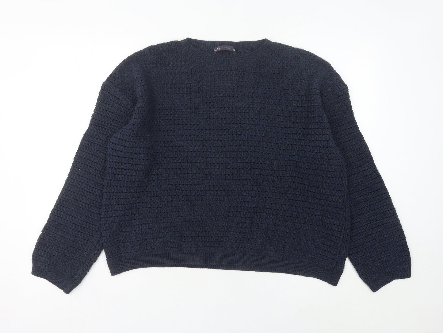 Womens UK Size L Marks and Spencer Blue Pullover Jumper