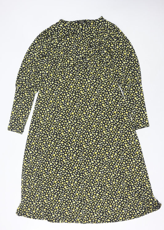 Lipsy Women’s Multicoloured Floral A-Line Midi Dress Size 14