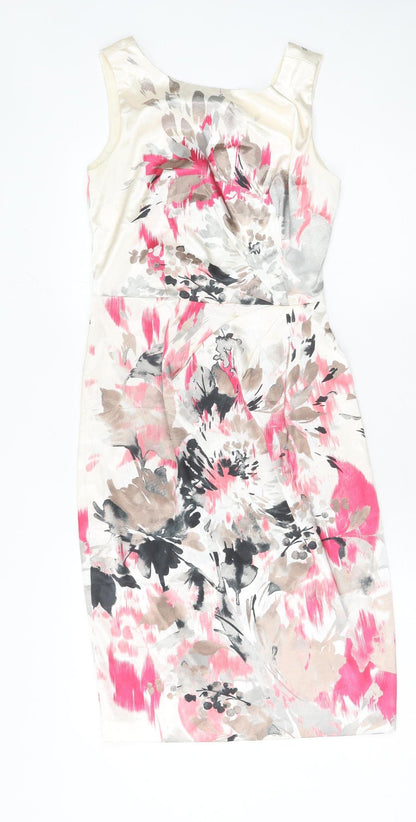 Adessa Women’s Multicoloured Floral Sheath Knee Dress Size 8
