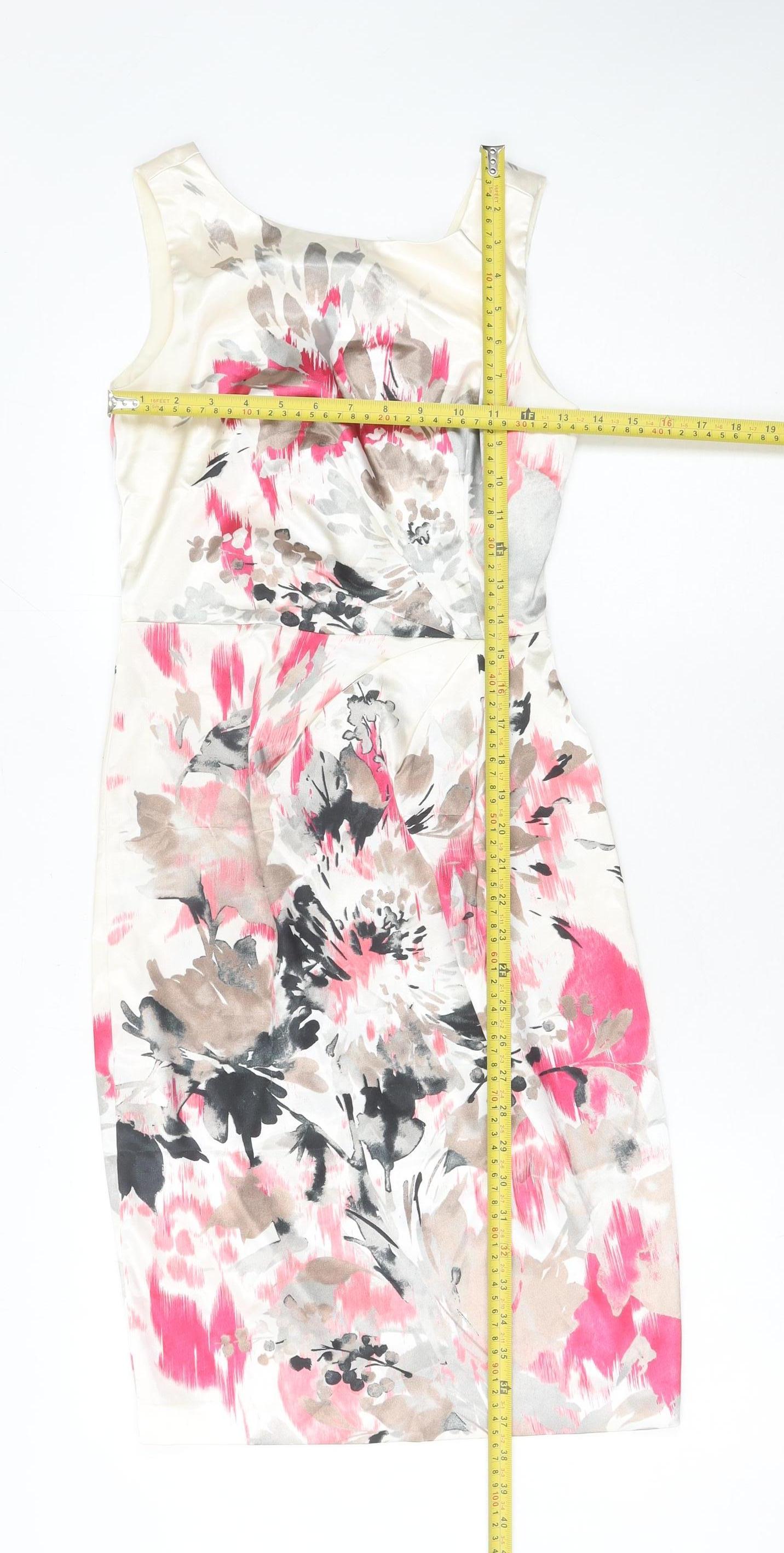 Adessa Women’s Multicoloured Floral Sheath Knee Dress Size 8