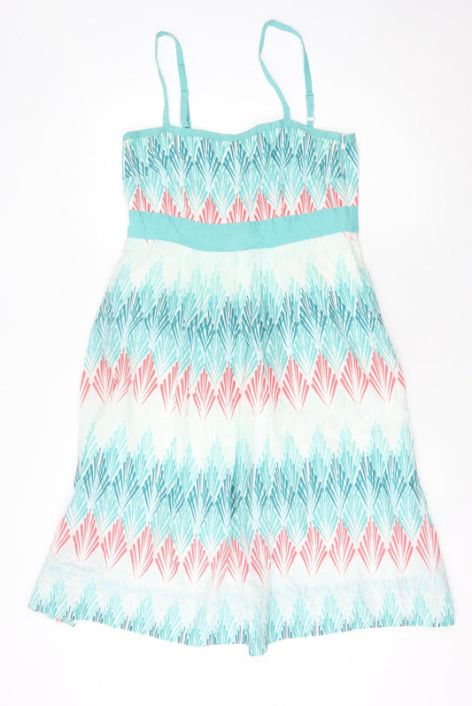 Monsoon Women's Multicoloured Silk A-Line Knee Length Dress Size 12