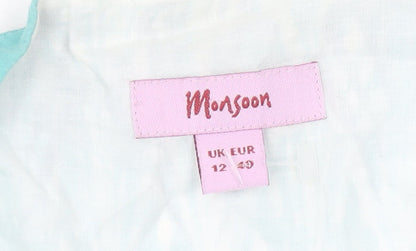 Monsoon Women's Multicoloured Silk A-Line Knee Length Dress Size 12