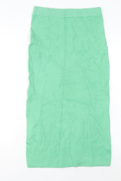 Marks and Spencer Women’s Green Midi Pencil Skirt Size S Knit Stretch