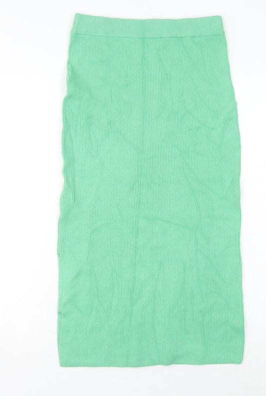 Marks and Spencer Women’s Green Midi Pencil Skirt Size S Knit Stretch