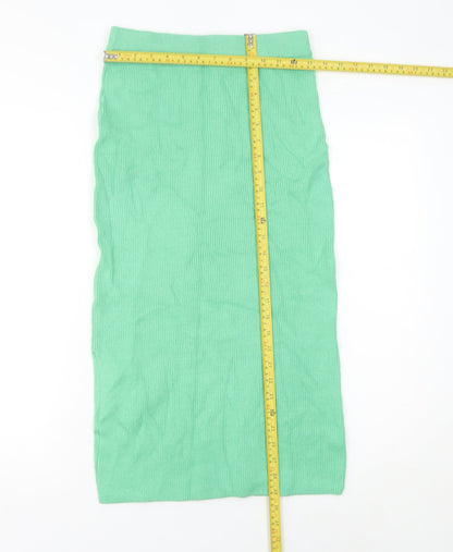 Marks and Spencer Women’s Green Midi Pencil Skirt Size S Knit Stretch