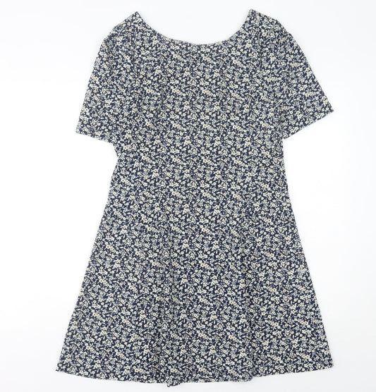 Next Women’s Blue Floral A-Line Knee Length Dress Size 12