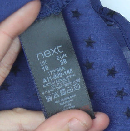 Womens UK Size 10 NEXT Blue Tunic Blouse