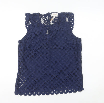 Laundry by Shelli Segal Women’s Blue Lace Sleeveless Camisole Blouse S