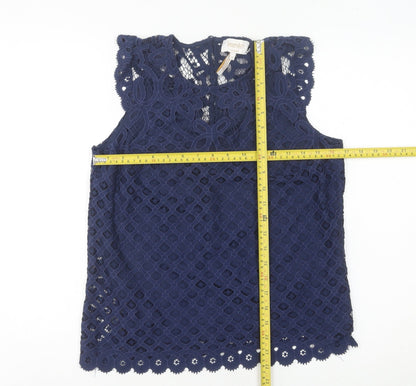 Laundry by Shelli Segal Women’s Blue Lace Sleeveless Camisole Blouse S