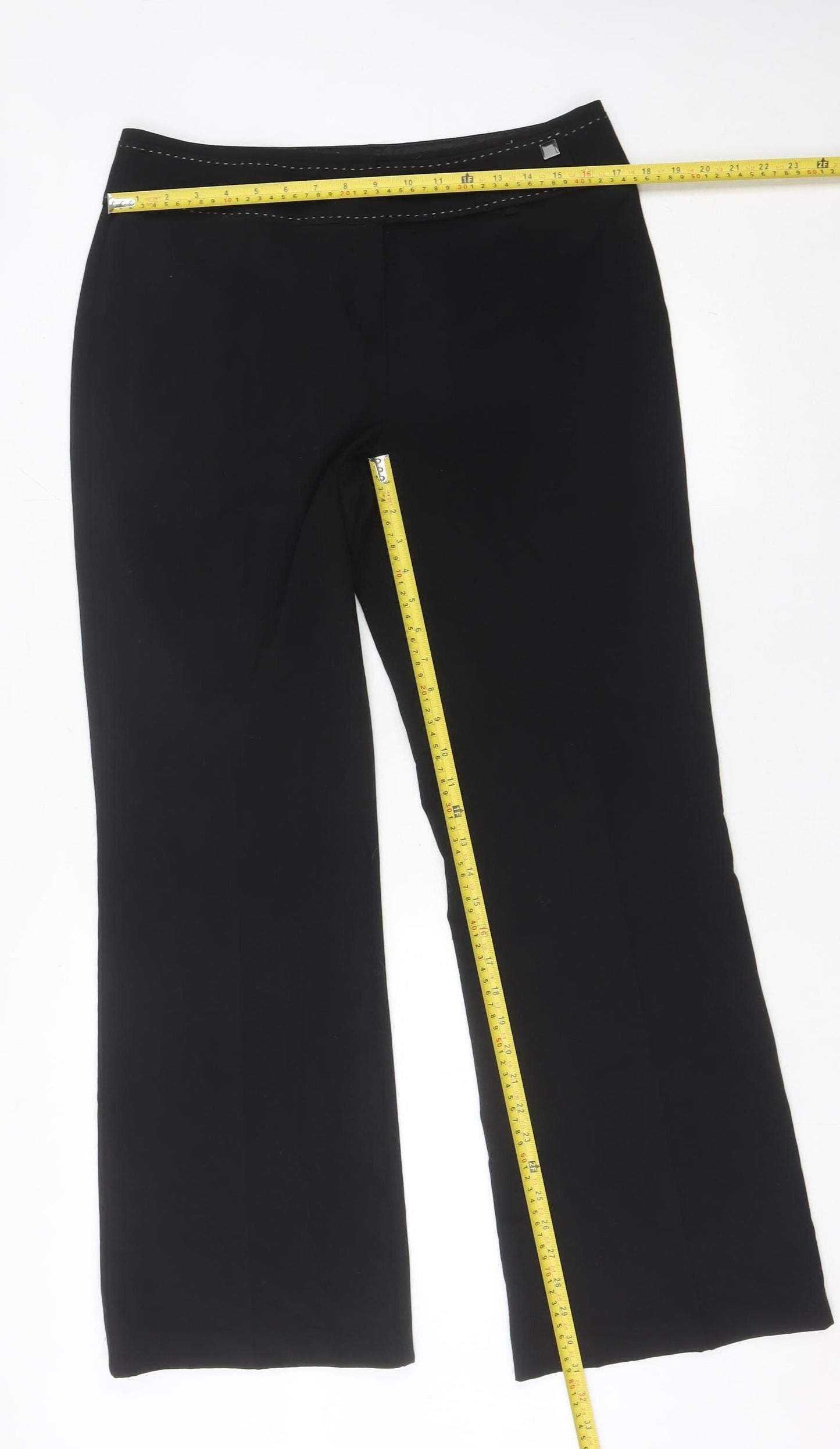 Womens UK Size 14 Marks and Spencer Regular Fit Dress Pants Black Trousers