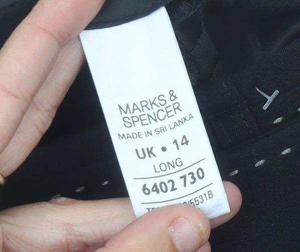 Womens UK Size 14 Marks and Spencer Regular Fit Dress Pants Black Trousers
