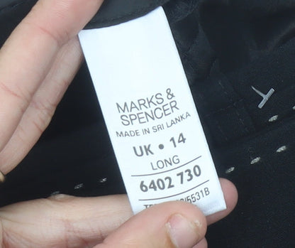 Womens UK Size 14 Marks and Spencer Regular Fit Dress Pants Black Trousers
