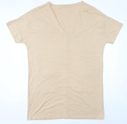 ASOS DESIGN Women’s Beige Cotton Knee Length Shirt Dress Size 16