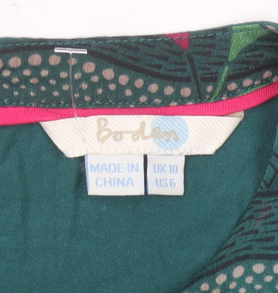 Boden Women’s Green Floral Long Sleeve Blouse UK 10