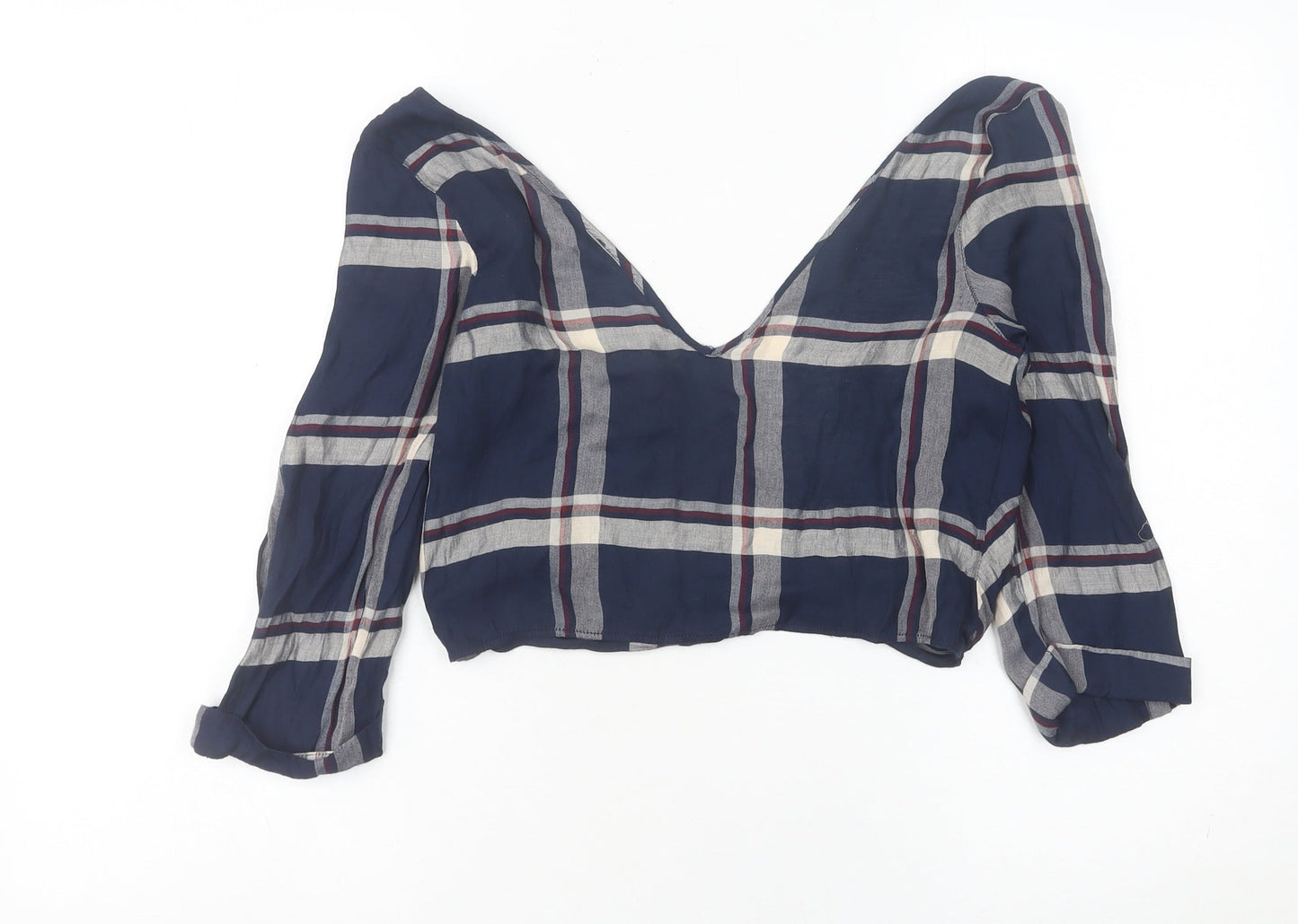 Womens UK Size 6 River Island Blue Cropped Blouse