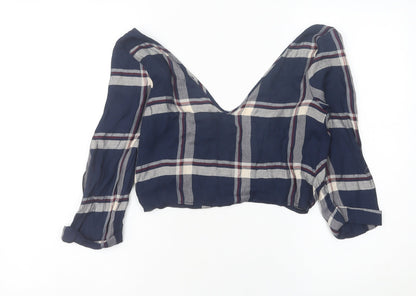 Womens UK Size 6 River Island Blue Cropped Blouse