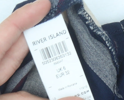 Womens UK Size 6 River Island Blue Cropped Blouse