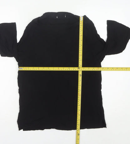 Womens UK Size 6 H&M Black Tunic Blouse