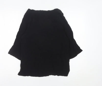 Womens UK Size 6 H&M Black Tunic Blouse