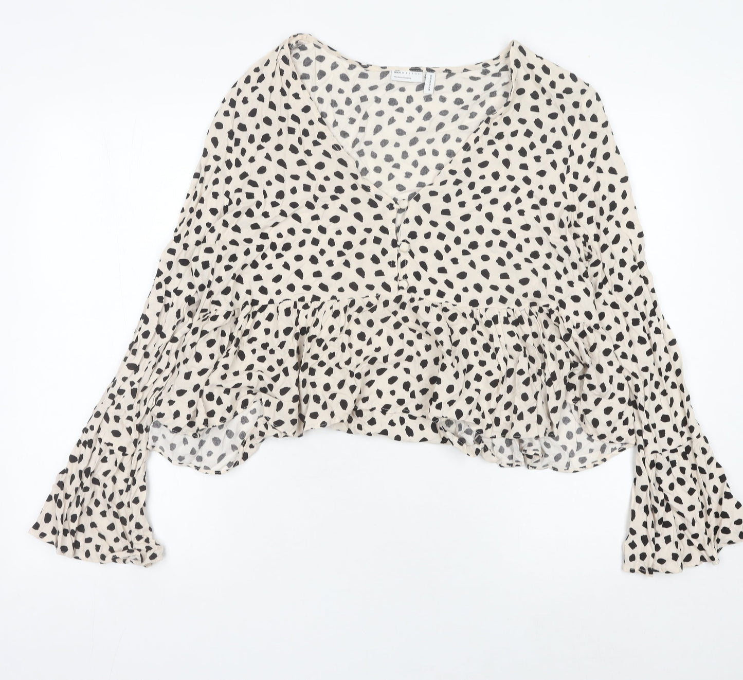 Womens UK Size 16 ASOS DESIGN Beige Cropped Blouse