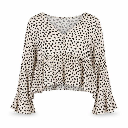 Womens UK Size 16 ASOS DESIGN Beige Cropped Blouse