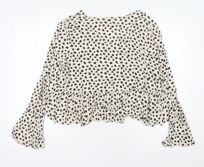 Womens UK Size 16 ASOS DESIGN Beige Cropped Blouse